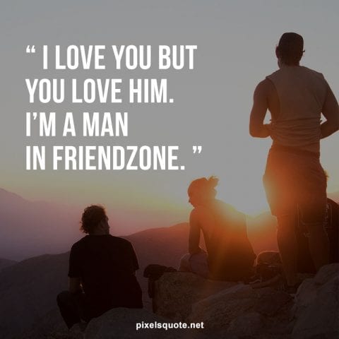 A man in Friend zone quotes.