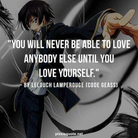 Anime Love Yourself quote.