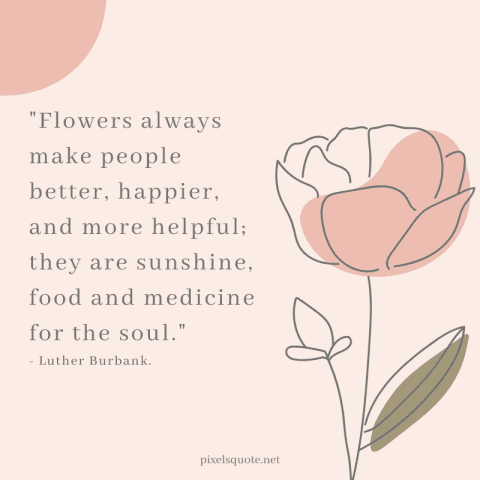 Flowers always make people better.