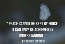 Peace quotes from Albert Einstein.
