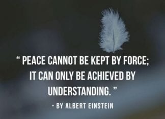Peace quotes from Albert Einstein.