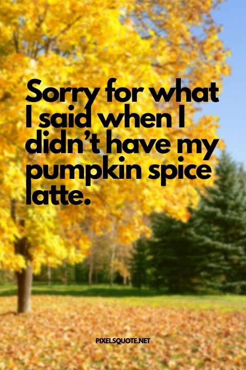 Sorry for what I said when I didn’t have my pumpkin spice latte.